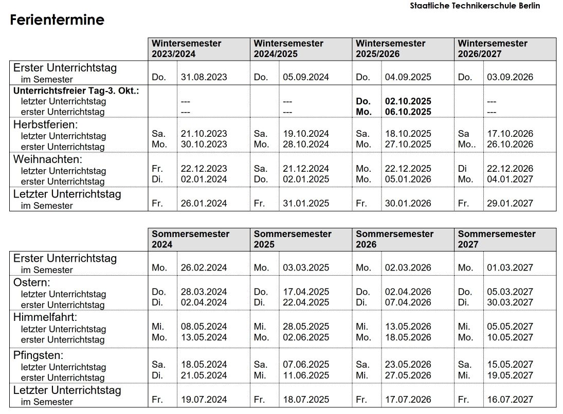 Ferientermin 2023 2027
